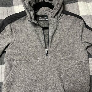 Under Armour Gray and Black Half-Zip Hoodie